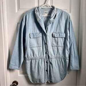 Vintage Gasp by Galluccia denim jacket hoodie Men Medium chunky oversize buttons